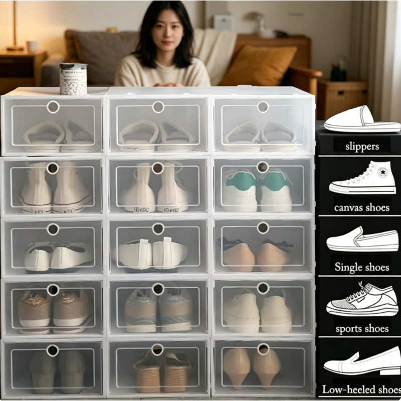Sneaker Case - 6 Pcs Transparent Shoe Storage Organizer